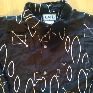 Vintage Cafe Abstract Geometric Button Down Shirt